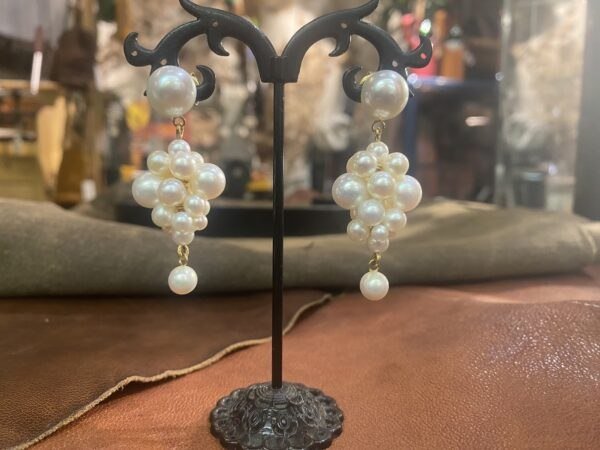 14K Yellow Gold Pearl Stackable Drop Earring,Handscraft Earrings,Pearl Dangle Earring