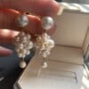 14K Yellow Gold Pearl Stackable Drop Earring,Handscraft Earrings,Pearl Dangle Earring