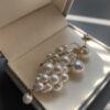 14K Yellow Gold Pearl Stackable Drop Earring,Handscraft Earrings,Pearl Dangle Earring