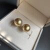18K Yellow Gold South Sea Pearl Stud Earring, Pearl Stud Earring