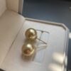 18K Yellow Gold South Sea Pearl Stud Earring, Pearl Stud Earring