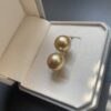 18K Yellow Gold South Sea Pearl Stud Earring, Pearl Stud Earring