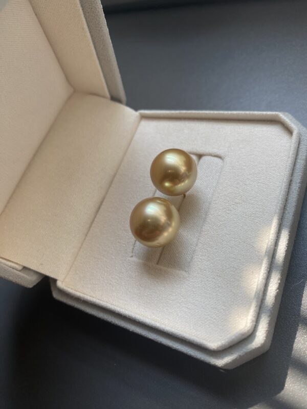 18K Yellow Gold South Sea Pearl Stud Earring, Pearl Stud Earring