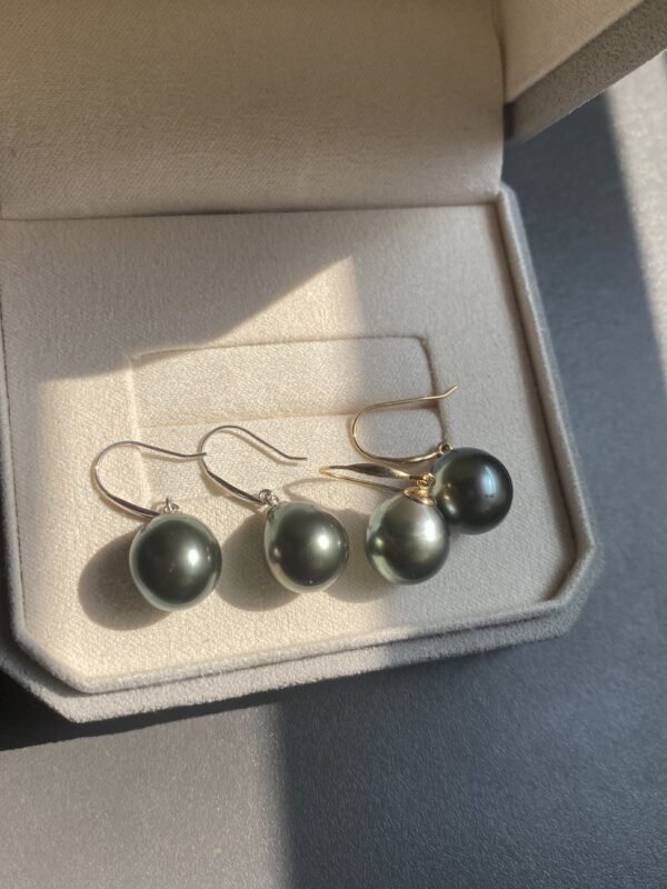14K(585) Yellow Tahitian Gold Pearl Drop Earring