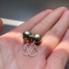 14K(585) Yellow Tahitian Gold Pearl Drop Earring