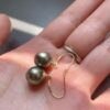 14K(585) Yellow Tahitian Gold Pearl Drop Earring