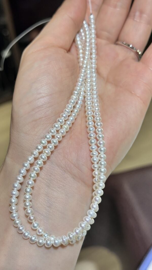3.0-4.0mm Pearl Beaded Strand Necklace