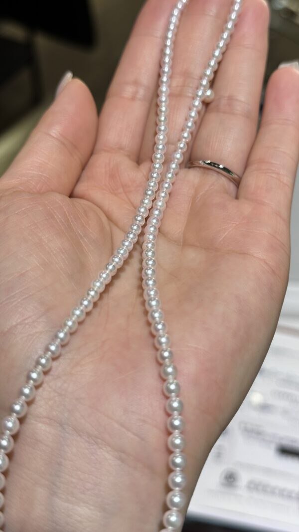 IMG_9782 3.5-4mm Sairindama Akoya Pearl Necklace,with Pearl Science Institute Certificate