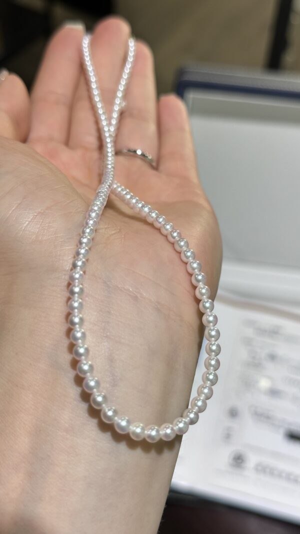 IMG_9784 3.5-4mm Sairindama Akoya Pearl Necklace,with Pearl Science Institute Certificate