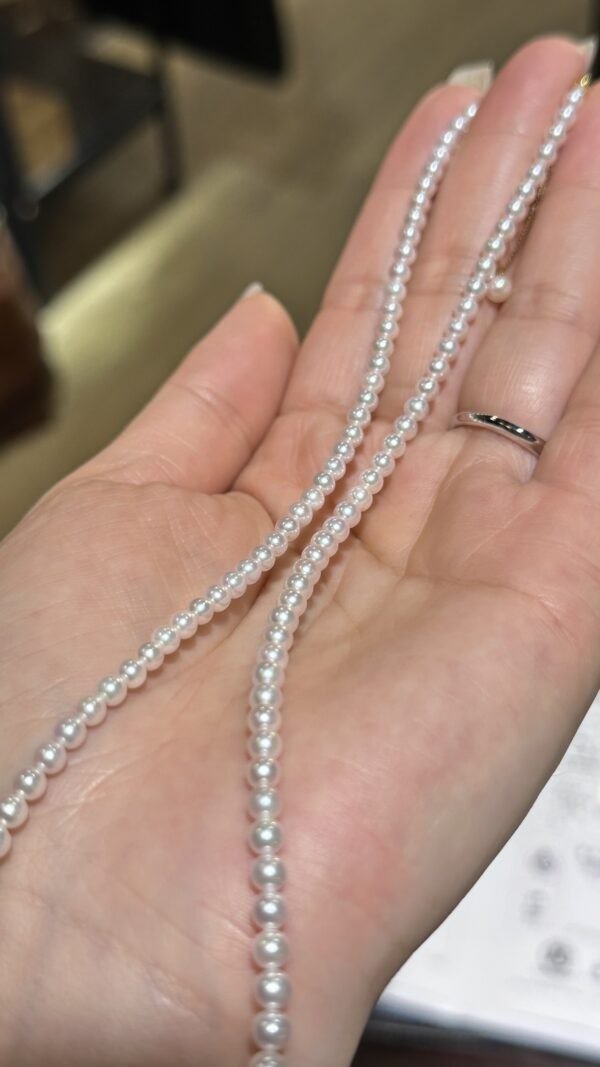 IMG_9786 3.5-4mm Sairindama Akoya Pearl Necklace,with Pearl Science Institute Certificate