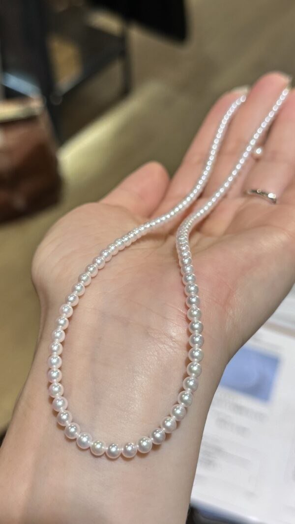 IMG_9787 3.5-4mm Sairindama Akoya Pearl Necklace,with Pearl Science Institute Certificate