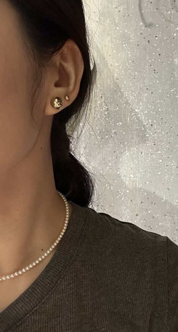18K Yellow Gold 10mm Ball Stud Earring