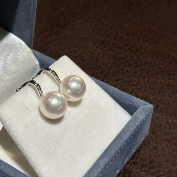 18K White Gold 10-10.5mm Akoya Pearl Clip-On Stud Earrings