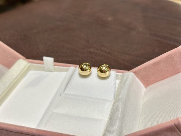 18K Yellow Gold 10mm Ball Stud Earring