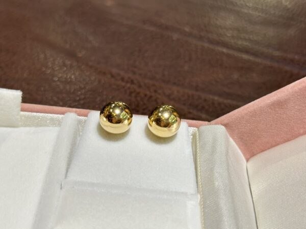 18K Yellow Gold 10mm Ball Stud Earring