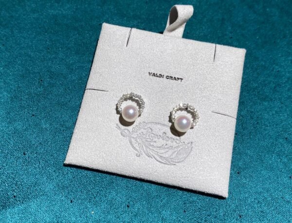 18K White Gold Pearl Diamond Stud Earring