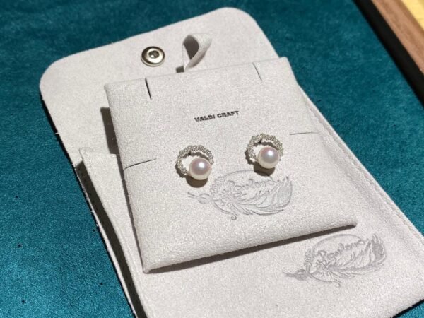 18K White Gold Pearl Diamond Stud Earring