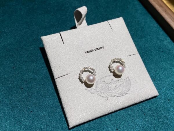 18K White Gold Pearl Diamond Stud Earring