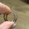 18K Yellow Gold Sapphire Hoop Earring
