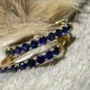 18K Yellow Gold Sapphire Hoop Earring