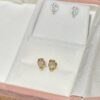 18K Gold Diamond Owl Stud Earring,Owl Stud Earring