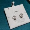 18K White Gold Pearl Diamond Stud Earring
