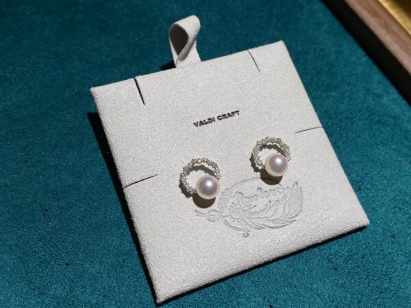 18K White Gold Pearl Diamond Stud Earring