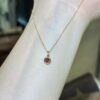 18K Yellow Gold Ruby Pendant Necklace,Enhancer Ruby Pendant