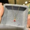 18K Yellow Gold Ruby Pendant Necklace,Enhancer Ruby Pendant