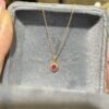 18K Yellow Gold Ruby Pendant Necklace,Enhancer Ruby Pendant