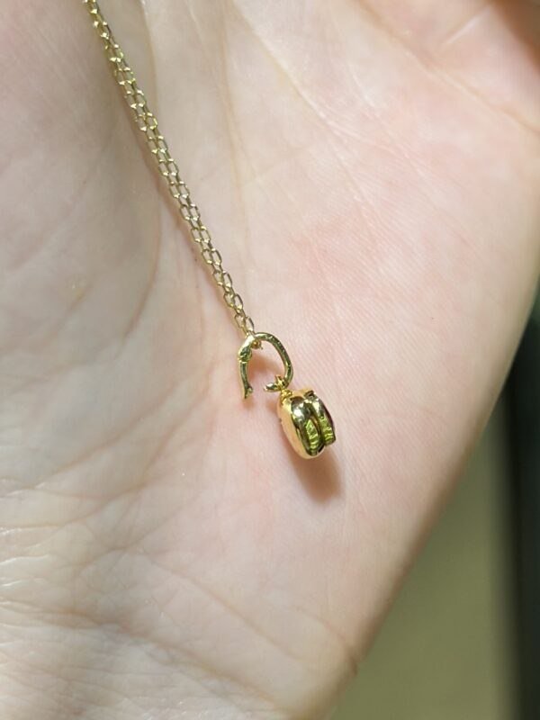 18K Yellow Gold Ruby Pendant Necklace,Enhancer Ruby Pendant