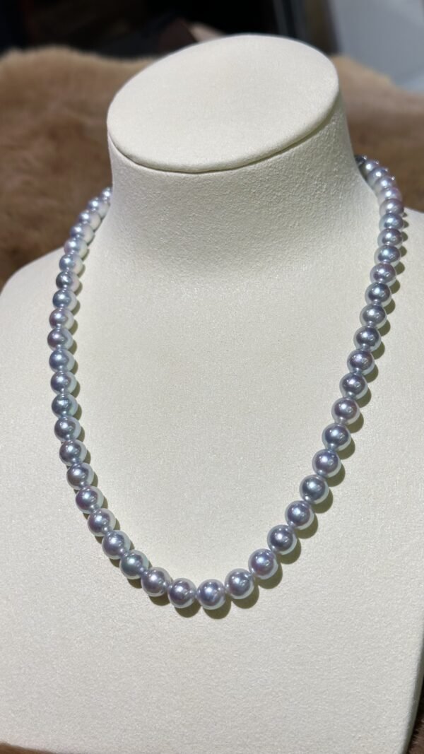 7.0-7.5mm Japanese Akoya Pearl Strand Necklace,Pearl Beaded Strand Necklace