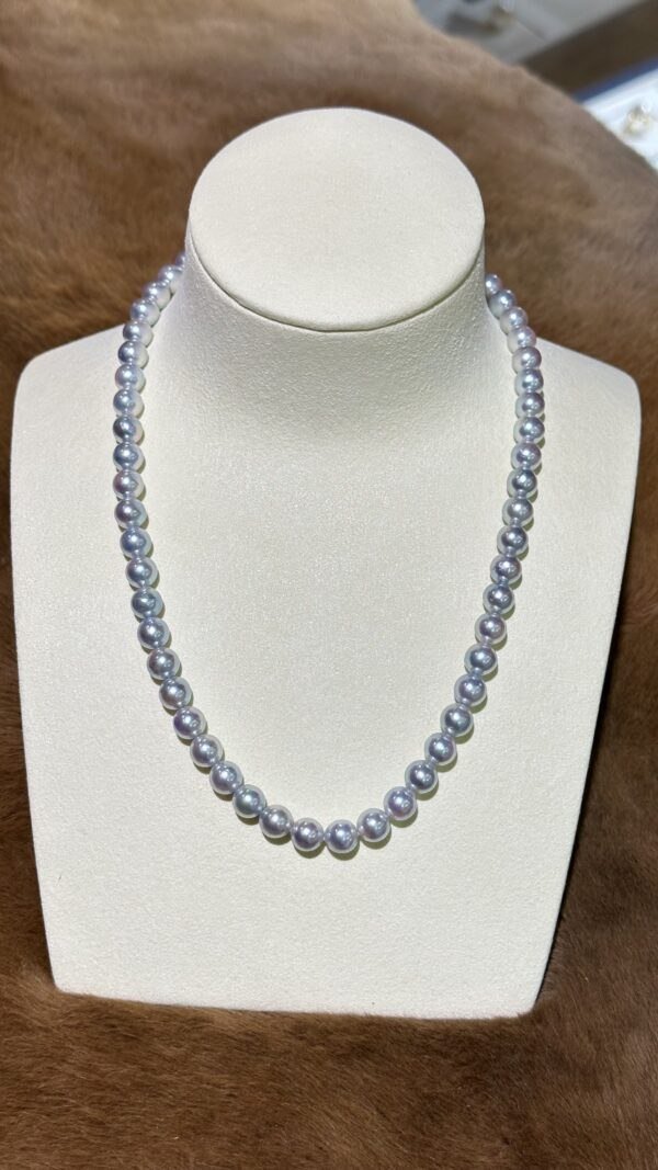 7.0-7.5mm Japanese Akoya Pearl Strand Necklace,Pearl Beaded Strand Necklace