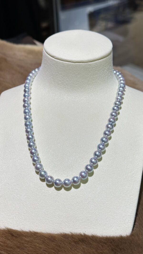 7.0-7.5mm Japanese Akoya Pearl Strand Necklace,Pearl Beaded Strand Necklace