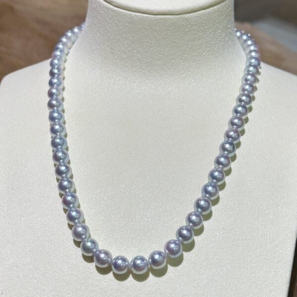 7.0-7.5mm Japanese Akoya Pearl Strand Necklace,Pearl Beaded Strand Necklace