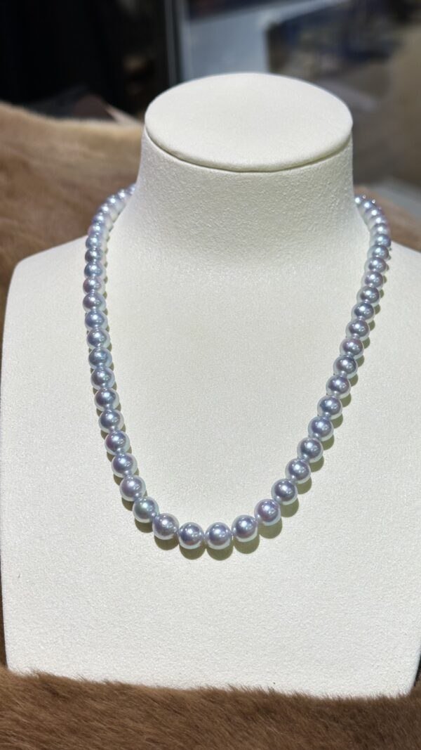 7.0-7.5mm Japanese Akoya Pearl Strand Necklace,Pearl Beaded Strand Necklace