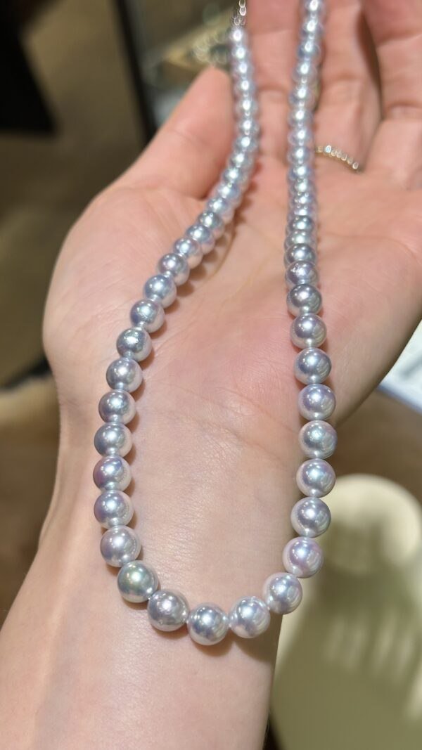 7.0-7.5mm Japanese Akoya Pearl Strand Necklace,Pearl Beaded Strand Necklace