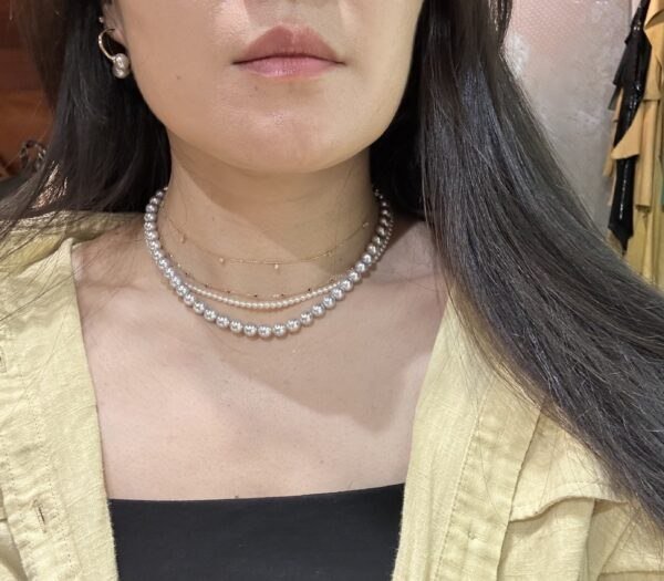 7.0-7.5mm Japanese Akoya Pearl Strand Necklace,Pearl Beaded Strand Necklace