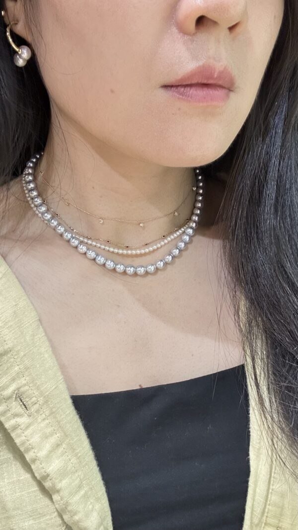 7.0-7.5mm Japanese Akoya Pearl Strand Necklace,Pearl Beaded Strand Necklace