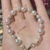 IMG_4695 18K Yellow Gold Akoya Pearl Bracelet,Hand Crafted Pearl Bracelet
