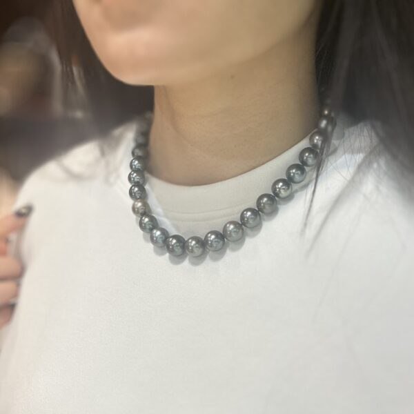 11-13mm Tahitian Pearl Strand Necklace,South Sea Pearl Beaded Strand Necklace