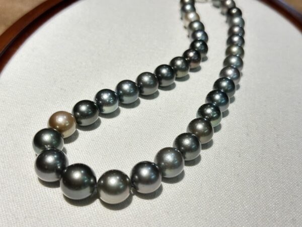 11-13mm Tahitian Pearl Strand Necklace,South Sea Pearl Beaded Strand Necklace