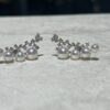 18K White Gold Pearl Japanese Akoya Pearl Diamond Earring,Ear Climbers