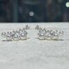 18K White Gold Pearl Japanese Akoya Pearl Diamond Earring,Ear Climbers