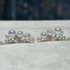 18K White Gold Pearl Japanese Akoya Pearl Diamond Earring,Ear Climbers