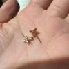 IMG_1584 18K Yellow Gold Cross Stud Earrings, Delicate Design,Made in Japan