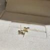 IMG_1587 18K Yellow Gold Cross Stud Earrings, Delicate Design,Made in Japan