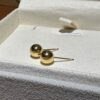 18K Yellow Gold Ball Stud Earring,Round Shape,Solid Gold Ball Studs