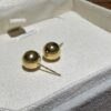 18K Yellow Gold Ball Stud Earring,Round Shape,Solid Gold Ball Studs