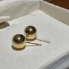 18K Yellow Gold Ball Stud Earring,Round Shape,Solid Gold Ball Studs